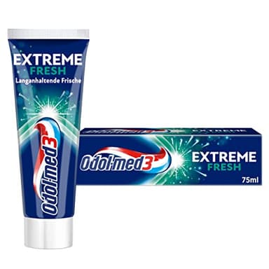 Odol-med3 Extreme Fresh Zahnpasta für langanhaltende Frische, Zahncreme mit tiefenreinigenden** Kristallen für ein sauberes Mundgefühl, 75ml