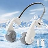 Livofloral Tragbarer Nackenventilator, 5 Stufen Geschwindigkeiten Halsventilator 3H Schnellladung Ventilator Persönlicher Ventilator, Blattlos Nackenventilator für Outdoor Reisen Sport Geschenk, Weiß