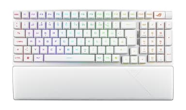 ASUS ROG Strix Scope II 96 RX Wireless White kabellose optische Gaming-Tastatur (Bluetooth, 2,4 GHz, kabelgebunden USB, Streaming-Hotkeys, ROG RX Optical Switches, ROG-Tastaturstabilisatoren, weiß)
