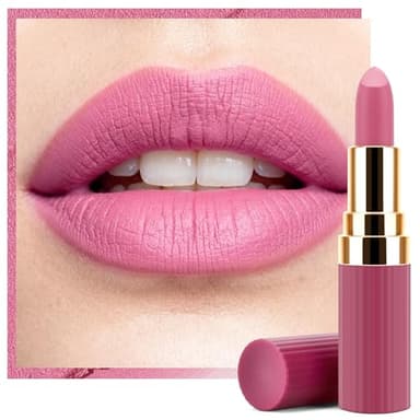 Erinde Matt Samt Lippenstift, Geschmeidige Lippenstift Formel, Langanhaltende Hohe Farbintensität, Feuchtigkeitsspendend und Pflegend, Mit Kokosöl für Vollere Lippen, Ohne Tierversuche, 3,5 g #01