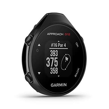 Garmin Approach G12 - GPS-Golfgerät mit Entfernungsangaben zum Grün & zu Hindernissen. 1,3“ Display, Messung & Aufzeichnung von Schlagweiten. 30 h Akku, für 42.000 Golfplätze weltweit, Schwarz