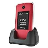 ukuu Klapphandy für Senioren ohne Vertrag - Großtasten-Handy mit Dual-Display (2,8" + 1,8"), 1200 mAh Akku & Ladestation | Lange Standby-Zeit | 3G Netzwerk - Rot