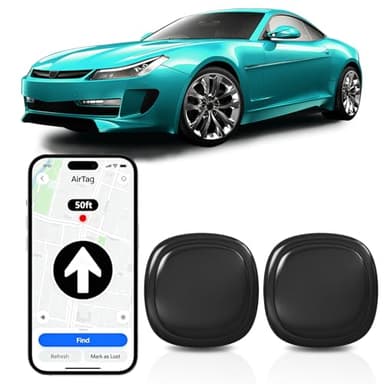 GPS-Tracker für Auto Motorrad Fahrzeuge, Kompatibel mit iOS＆Android, Magnet Versteckte Smart Tag Finder Ohne ABO Monatliche Gebühren, Vehicles Tracker mit Echtzeit-Standortbestimmung (2er Schwarz)