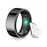 XSWCCJJ 2025 Smart Ring【Branchen Nr.1 – 0 Messfehler】& Sportspezifisch Smartring für Sleep Tracking Wearable, SpO2, Android iOS für Ringe für Männer und Frauen Schwarz 10#