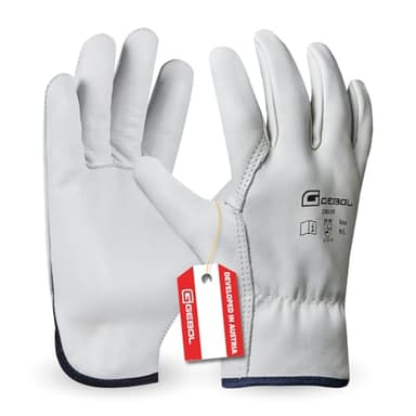 Gebol Driver, 1 Paar Arbeitshandschuhe für Herren aus 1,1 mm dickem Premium-Rindsvollleder, Handschuhe für Bau, Garten & grobe Arbeiten, L (Gr. 9)