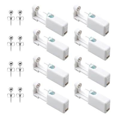 CHENYU 8 Stück Ohrloch Stecher Set/Ohrringe Selber Stechen/Einweg-Ohr-Piercingpistole mit Kristall Ohrstecker/Piercing Set