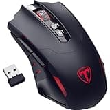 RisoPhy Gaming Maus Kabellose，7 programmierbare Tasten，2.4Ghz/Bluetooth Gamer Maus mit 5 einstellbare DPI（800-8000） RGB-Beleuchtung, Ergonomische Wireless Gaming Maus