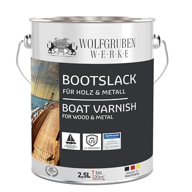 WO-WE Bootslack Parkettlack Schiffslack Holzlack Seidenglänzend Rotbraun für Holz Boot Schiff - 2,5L