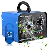 Ozongenerator 60000mg/h, Ozon Luftreiniger mit 5 Timer für 300㎡ Geruchskiller, Ozonisator Industrieller Tragbarer O3 Ozon Luftreiniger für Auto, Garage, Wohnung, Hotel, Küche und Haustiere (Blau)
