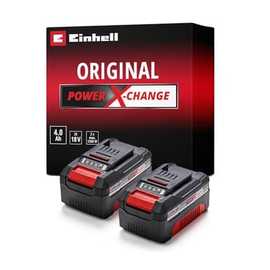 Original Einhell Volks.Akku PXC-Twinpack 4,0 Ah Power X-Change (Li-Ion, 18 V, 2X 4,0 Ah, für alle PXC-Geräte geeignet, proaktives Batteriemanagement, situativ angepasste Ladezyklen)
