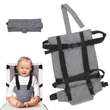 Tragbare Reisen Esszimmerstuhl Sicherheitsgurt, Tragbare Sitzgurt für Baby, Reise Hochstuhl Schutzgurt, Klappbarer Hochstuhl Baby Sitzstuhl Schutzgurt, 6-36 Monate, für Reisen, Zuhause, Restaurant