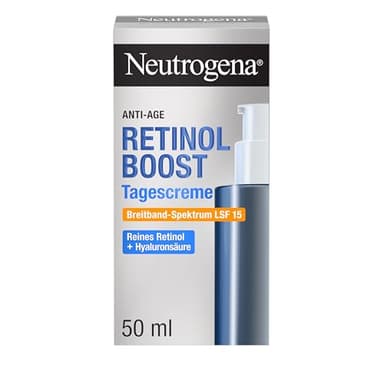 Neutrogena Retinol Boost Tagescreme LSF 15 50 ml, Anti-Aging Gesichtscreme mit Retinol und Hyaluronsäure, Faltencreme mit Soforteffekt und Lichtschutzfaktor für straffere Haut