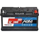 BIG Versorgungsbatterie AGM 12V 140Ah C100 Solar-Batterie für Wohnmobil statt 130Ah 120Ah