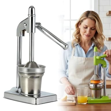 Zitronenpresse, 2026 Neuer Manuell Saftpresse, Orangenpresse, Saftpresse Manuell, Wartungsfrei und Leistungsstark Für Viel Mehr Saft, Einfach Frische Säfte Presse (silber)