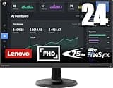 Lenovo D24-45 | 23,8" Full HD Monitor | 1920x1080 | 75Hz | 250 nits | 4ms Reaktionszeit | VA-Panel | HDMI | VGA | AMD Radeon FreeSync | entspiegelt | 4,6kg | schwarz
