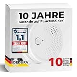 Rauchmelder 10er Set mit 10 Jahre Garantie BSI Zertifiziert nach DIN EN14604 inkl. 9V Batterie Rauchwarnmelder Brandmelder Feuermelder