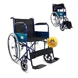 Mobiclinic®, Faltrollstuhl, Alcázar, Europäische marke, Sitz 46 cm, Manuelle bremse, Feste armlehnen und klappbare fußstützen, Farbe: blau/schwarz