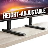 Echogear Universal Großer TV-Ständer - Höhenverstellbarer Sockel für Fernseher bis zu 77 "- Wackelfreier Ersatzständer funktioniert mit jedem Fernseher - Kompatibel mit flachem Design und Soundbars