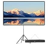 VISULAPEX 80" Leinwand Beamer mit Ständer, 4K HD 16:9 Leinwand Beamer Tragbar, Leicht und Kompakt, Ideal für Heimkino, Camping und Freizeitveranstaltungen