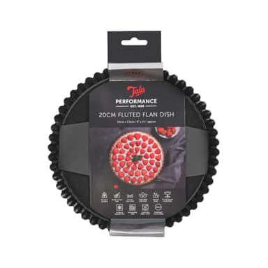 Tala Performance Quicheform und Tarteform mit Hebeboden Durchmesser 20 cm aus Karbonstahl mit Antihaftbeschichtung Geriffelte Backform