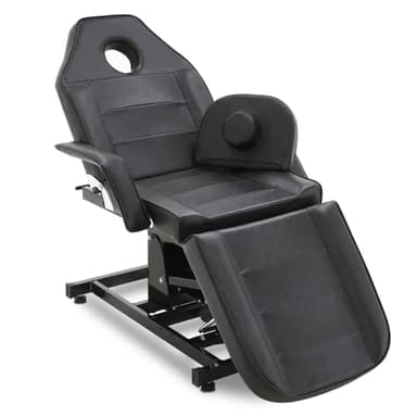 Barberpub Elektrische Tattoo Liege Massageliege, Kosmetikliege Set, Therapieliege Schönheitsausrüstung klappbar & höhenverstellbar, 0100 (Schwarz)