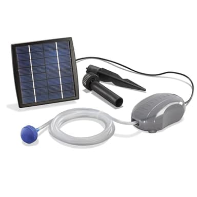 Esotec Teichbelüfter Solar AIR S, 6-9V/DC 120l/h Sauerstoffpumpe Teich, Teichpumpe, Luftpumpe Gartenteich, Teichzubehör, Belüftungspumpe, Solarpumpe, Sauerstoffversorgung, 101870
