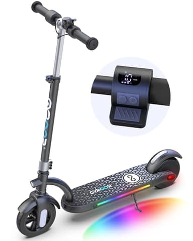 Gyroor H40 Elektroroller, 200W E Roller mit LED-Anzeige, Leuchten, 3 Einstellbare Höhen, Geschwindigkeit 10-16km/h, Maximale Belastung 80kg Geschenke Elektro Scooter für Kinder ab 8–12 Jahren