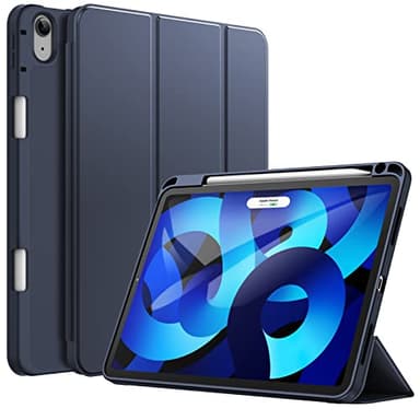 JETech Hülle für iPad Air 11 Zoll M3/M2 (2025/2024), iPad Air 5/4 (10,9-Zoll, Modell 2022/2020, 5./4. Generation) mit Stifthalter, Dünne Tablet Schutzhülle mit Weicher TPU Rückseite (Tief Navy)