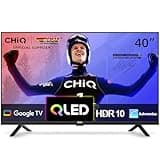 CHIQ TV 40 Zoll QLED Google TV, HDR10, WLAN, Google Play, Rahmenloses Design, Dolby Audio, Chromecast, DBX-tv, Triple Tuner(DVB-T2/C/S2), Hotel Mode