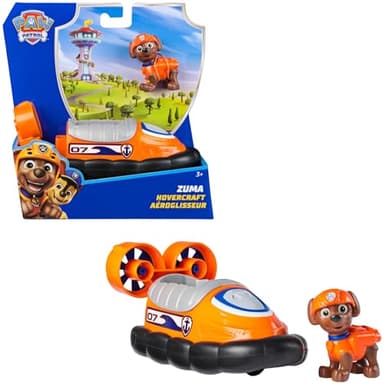 PAW PATROL - Zuma-Figur mit Luftkissen-Boot, stabiles Basis-Fahrzeug (2025), authentisches Spielzeug zur Serie für Kinder ab 3 Jahren