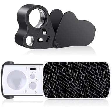 EEEKit Lupe mit Licht, 30X 60X 90X LED Juwelierlupe, 2 Pack Pflanzenlupe für Weed, Rocks, Briefmarken, Modelle (Schwarz)