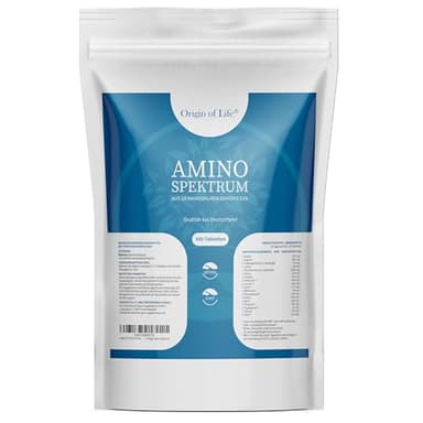 Amino Spektrum - 500 Tabletten a 1000mg - Hochdosiert & Vegan - Big Pack - 18 Aminosäuren inkl. 8 EAA´s & BCAA - Laborgeprüft - ohne Magnesiumstearat