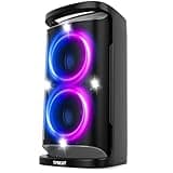 QxbJoy TPBEAT Bluetooth Lautsprecher Groß, Partybox, 160W Powerful, Lauter Sound, Tiefer Bass, Musikbox Bluetooth Groß mit LED-Lichtshow, Schnelles Aufladen,15h Akku, TF, AUX, EQ, für Party, Backyard