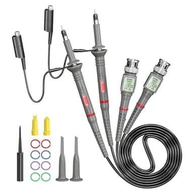 Cleqee Universal P6100 Oszilloskop Tastköpfe 100MHz mit Zubehör Kit 1X 10X 2 Stück