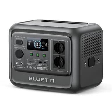 BLUETTI Elite 100 V2 (2025 Neu) Tragbare Powerstation, 1024Wh Solar Generator mit 2 1800W AC Ausgängen (3600W Surge), 35% Kompakter, LFP Batterie Backup für Camping, Notstrom & Off-grid