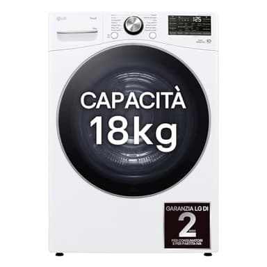 LG RH18U8AVCW Smart Wäschetrockner, 18 kg, Klasse A+++, Wärmepumpe Dual Inverter, Motor Direct Drive, künstliche Intelligenz AI Dry, selbstreinigender Kondensator, WLAN, Serie U8, Weiß