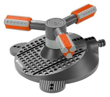 Gardena Comfort Kreisregner Mambo Rasensprenger für gleichmäßige Bewässerung durch drehbare Präzisions Düsenköpfe, für Flächen bis max. 310m², mit integr. Schmutzsieb, max Sprengbereich 20 m(2062-20)