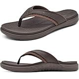 KuaiLu Flip Flops Sandalen Herren Gr. 43 Bequeme Orthopädische Zehentrenner für Männer mit Plantar Fasciitis Arch Support Rutschfest Sport Gummifußbett Sommer Beach/Pool Badelatschen
