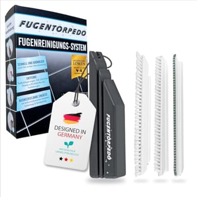 Fugentorpedo Starter Set – Fugenreiniger mit Griff, 3mm Schleifsteg, Bürste & Silikon-Eckenbürste – für Bad, Küche & WC, Fliesenfugenreiniger gegen Kalk & Schimmel