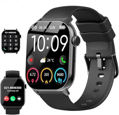 Smartwatch Herren Damen, 1,96" HD Smartwatch Damen mit Telefonfunktion, Smart Watch Fitnessuhr 113+ Sportmodi, IP68 Wasserdicht, Sportuhr mit Herzfrequenz Schlafmonitor Schrittzähler, für Android iOS