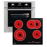 Autarkes Herdset: 60cm Einbaubackofen BO8810SS | 59cm Kochfeld CH5901RL | Grill | Heißluft | Teleskopauszüge | Automatik-Timer | 2-fach Wärmeschutzverglasung | Kindersicherung | SET8810CH59RL