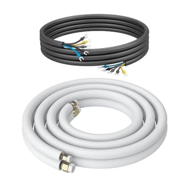 Kältebringer Kältemittelleitung 1/4" + 1/2" Zoll für Split Klimaanlagen - Kupferleitung Isoliert - Kupferrohr Montage-Set, 5-adrig (2 Meter)