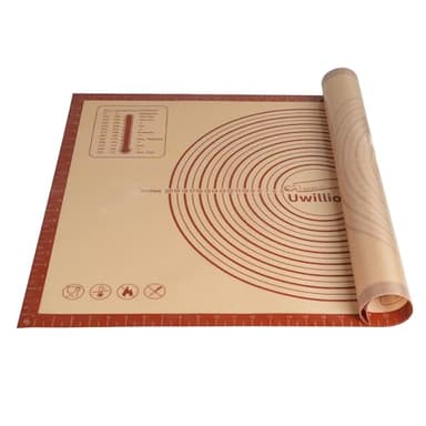 UWILLION Backmatte Silikon Groß 90 x 60 cm Backunterlage XXL Silikonmatte Teigmatte Ausrollmatte Arbeitsmatte mit Messung für Fondant Pizza Brot Matte