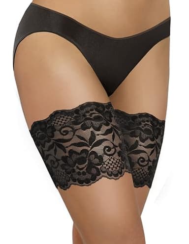 sesto senso Oberschenkelbänder Spitze Sexy Elastische Anti-reibung mit 4 Silikonstreifen Schwarz 65-70 L