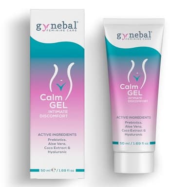 GYNEBAL CALM Intim-Gel mit PRÄBIOTIKA – Hydratisierendes Gel gegen Vaginale Trockenheit, Juckreiz, Beschwerden und zur Unterstützung der Scheidenflora – Zur Äußeren Anwendung für Frauen (50 ml)