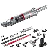 Genius Invictus One 2.0 Handstaubsauger + Bodenstaubsauger 23-TLG rot - Handsauger beutellos & kabellos mit 13000PA | HEPA Filter, Lithium Ionen Akku, Bürsten-Set, Wandhalterung