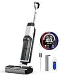Nass Trockensauger, All-in-One Nasssauger Saugwischer Akku Kabellos mit Dual-Tank-Design, 890mL Wassertank, Selbstreinigung, 5mm Randreinigung, LED-Display Wischsauger für Harte Boden,Tierhaare