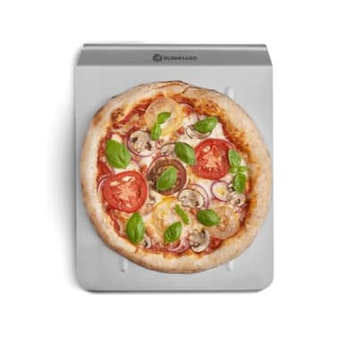 Pizzaschaufel Edelstahl BURNHARD® Robustes Design, Optimiert für Pizzasteine, Einhändige Nutzung, Perfekt für Ofen & Grill – Edelstahl Pizzaschaufel