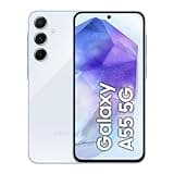Samsung Galaxy A55 5G Smartphone, Android-Handy ohne Vertrag, 256 GB / 8 GB RAM, 2 Tage Akkulaufzeit, 50-MP-Kamera, Awesome Iceblue, 2,5 Jahre Herstellergarantie