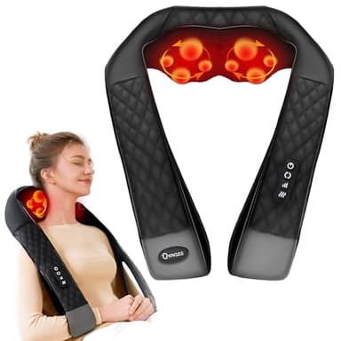 KNQZE® Nackenmassagegerät mit Wärme 2026, 4D Shiatsu Massagegerät Nacken Schulter, Nackenverspannungen lösen, Tiefenmassage für Nacken, Schulter, Rücken, Geschenke für Frauen/Mütter/Väter